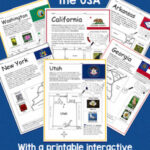 50 States of the USA Printable Worksheets Bundle 