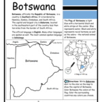 Botswana - Printable handout with map and flag