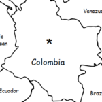 Colombia - printable handout with map and flag