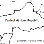 Central African Republic (C.A.R.) - Printable handout with map and flag