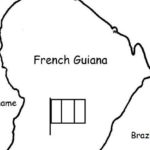 French Guiana - printable handout with map and flag