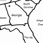 Georgia (U.S. State) - Printable handout with map and flag
