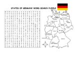 States of Germany Printable Map and Word Search Puzzle Activity