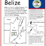 Belize Printable Worksheet with Map and Flag