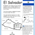 El Salvador Printable Worksheet with Map and Flag