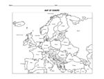 Map of Europe 51 Countries Printable Black and White Coloring Page