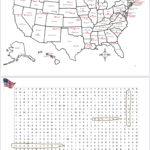 50 States and 50 Capitals of the USA Printable Map and Word Search Puzzle Activity