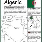Algeria - Introductory Geography Worksheet 