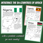 54 Countries of Africa Printable Worksheets Bundle