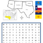 Southwest Region of the United States Printable Map and Word Search Puzzle