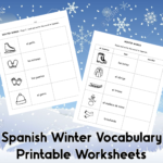 Spanish Winter Vocabulary Words Printable Packet